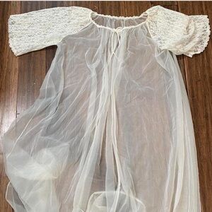 Sheer White Lace Sleeve Dress